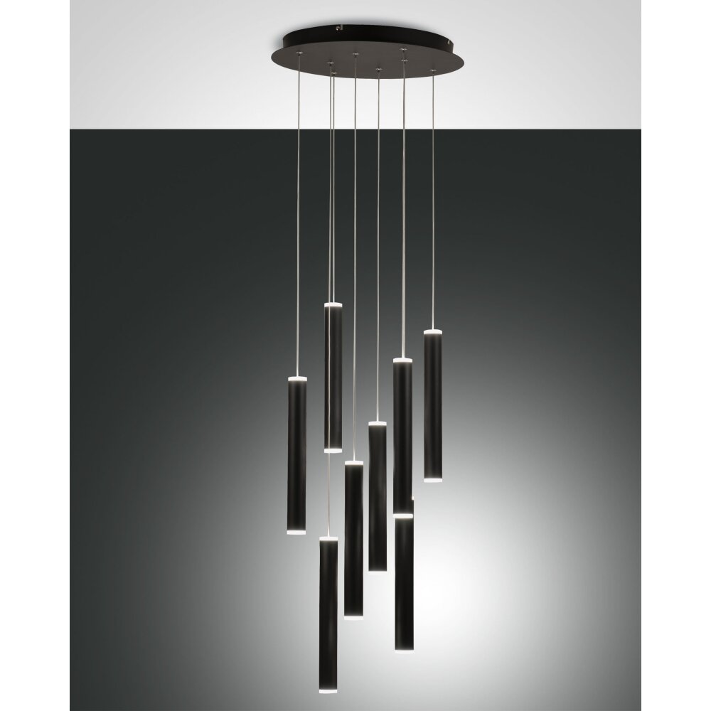 Fabas Luce Prado Pendelbelysning LED Svart, 8-ljuskällor main product photo
