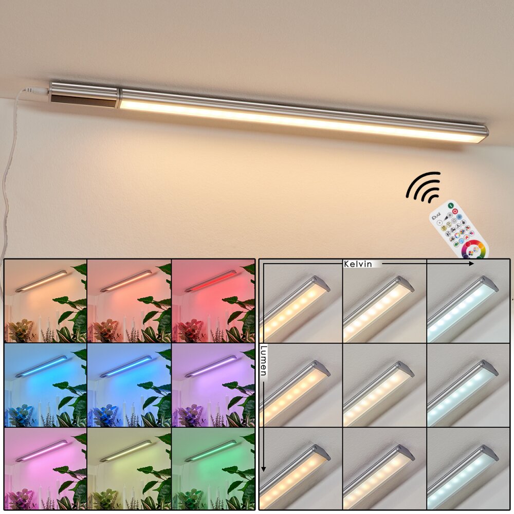 Raivo Skåpbelysning LED Svart, Silver, 1-ljuskällor, Fjärrkontroll, Färgväxlare main product photo