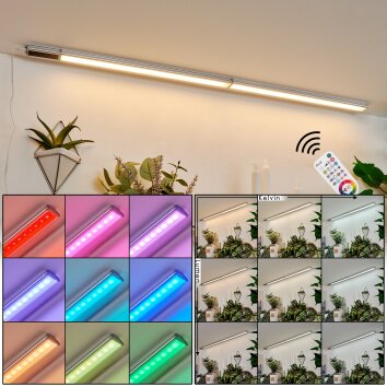 Raivo Skåpbelysning LED Svart, Silver, 2-ljuskällor, Fjärrkontroll, Färgväxlare