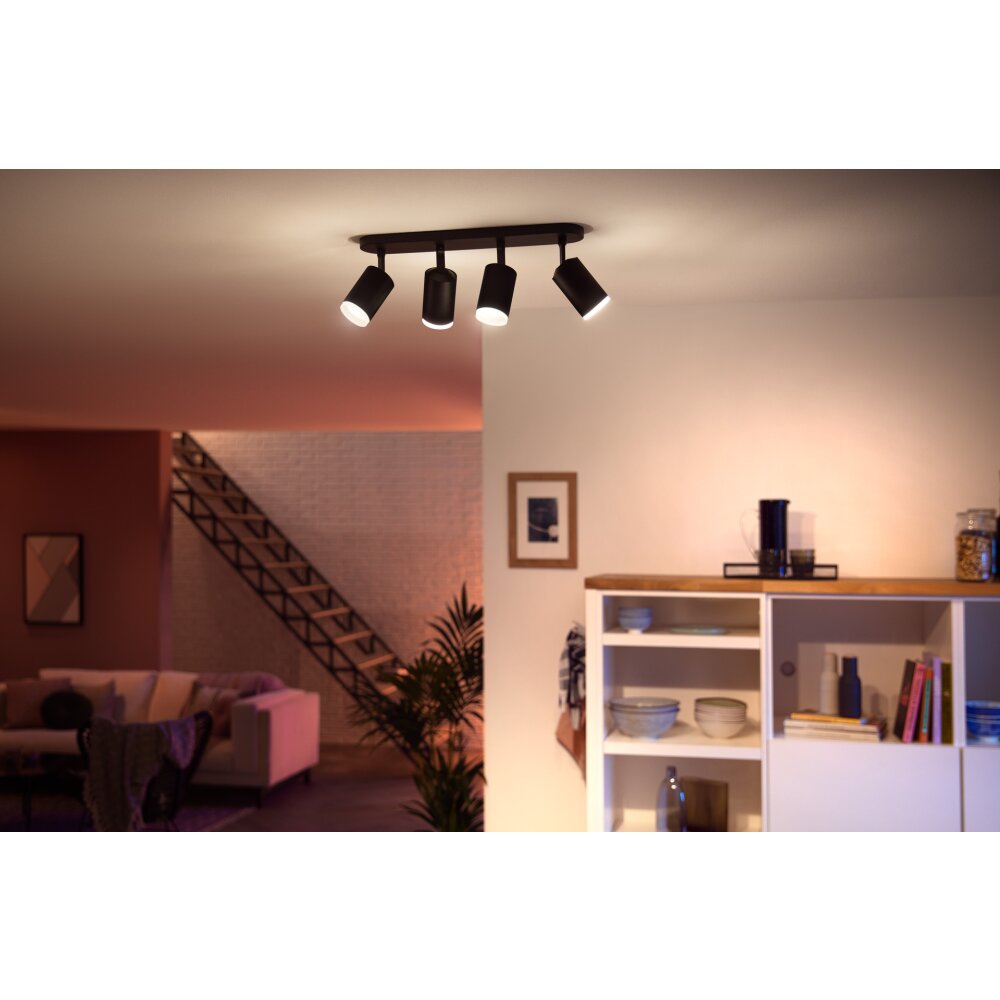 Philips Lampor Fugato Taklampa, Takstrålkastare LED Svart, 4-ljuskällor, Färgväxlare main product photo