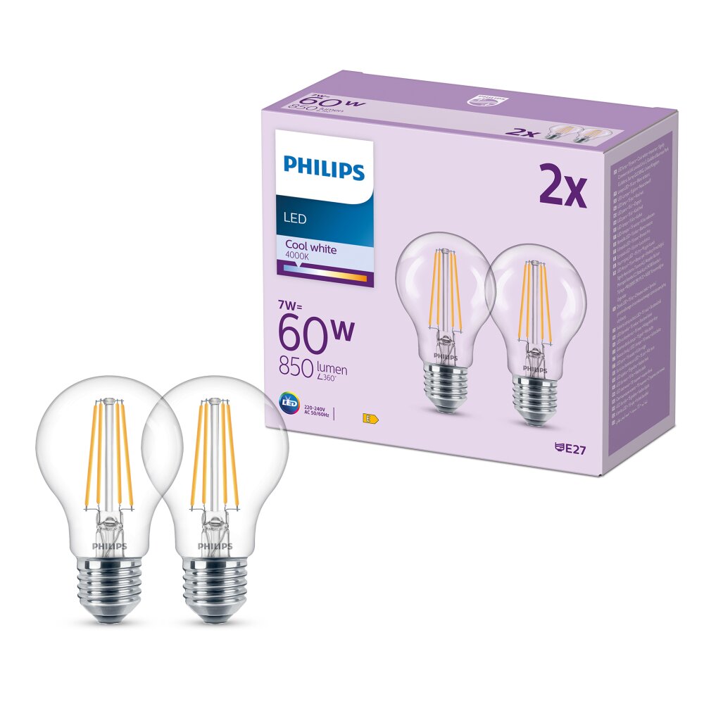 Philips Lampor E27 LED 7 Watt neutralvit 850 Lumen main product photo