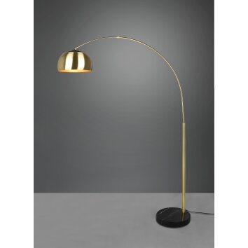 Trio Lampor Argentina Golvlampa, Båglampor Marmorfärg, Mässing, Svart, 1-ljuskällor