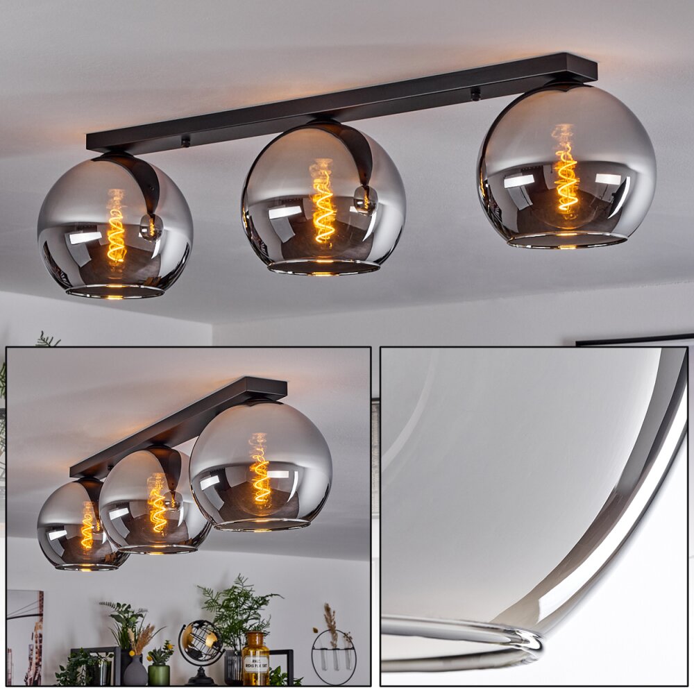 Koyoto Taklampa 25 cm Krom, Rökfärger, 3-ljuskällor main product photo