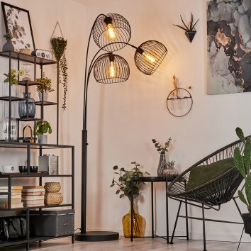 Mossay Golvlampa, Läslampa, Båglampor Svart, 3-ljuskällor