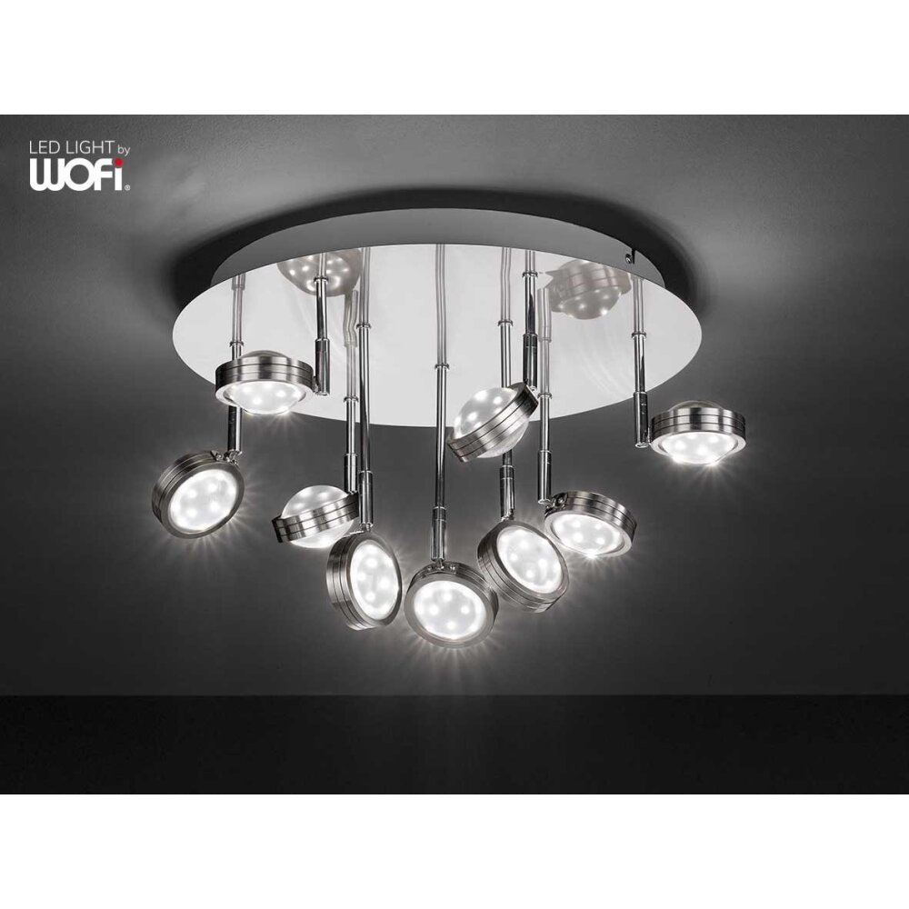 Wofi Lampor GAP Taklampa LED Nickel matt, 18-ljuskällor main product photo