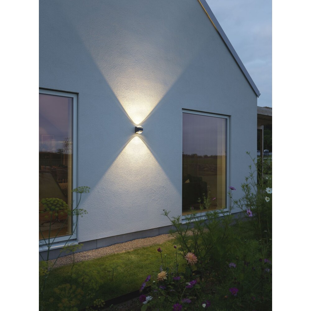 Konstsmide Lampor Bitonto vägglampa utomhus LED Antracit, 2-ljuskällor main product photo