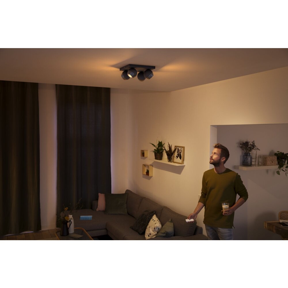 Philips Lampor Buckram Taklampa LED Svart, 4-ljuskällor, Fjärrkontroll main product photo