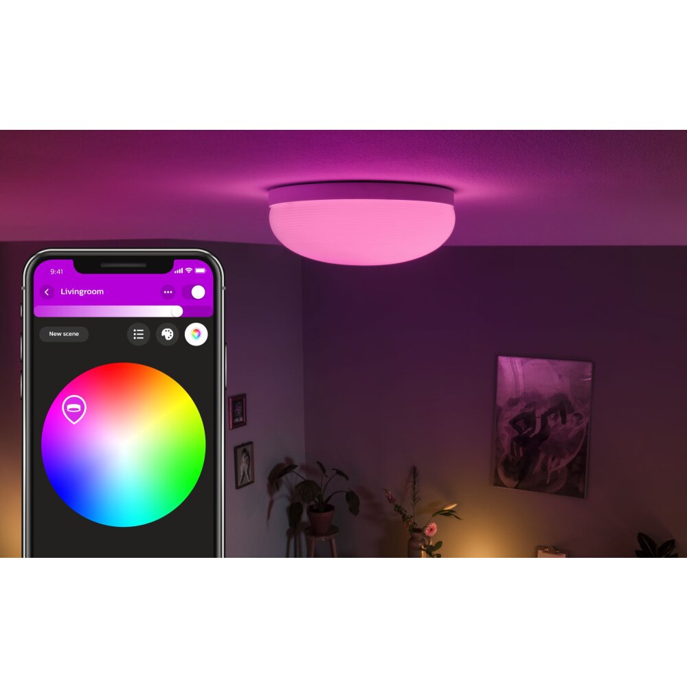 Philips Lampor Flourish Taklampa LED Vit, 1-ljuskällor, Färgväxlare main product photo