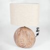 Lahnus Bordslampa Brun, träoptik, Vit, 1-ljuskällor