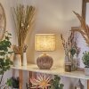 Lahnus Bordslampa Brun, träoptik, Vit, 1-ljuskällor