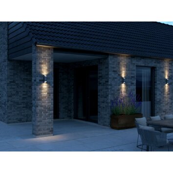 Nordlux NICO vägglampa utomhus Antracit, 2-ljuskällor
