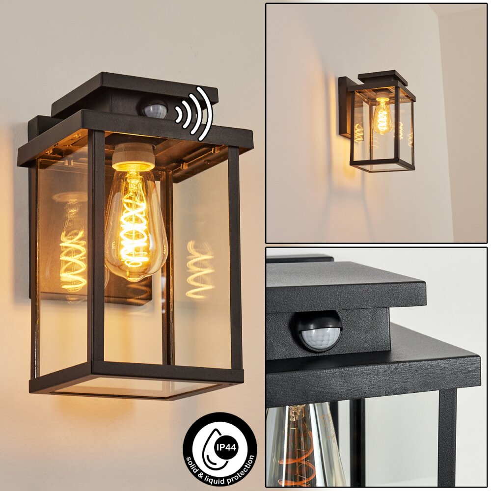 Tieva vägglampa utomhus Svart, 1-ljuskällor, Rörelsedetektor main product photo