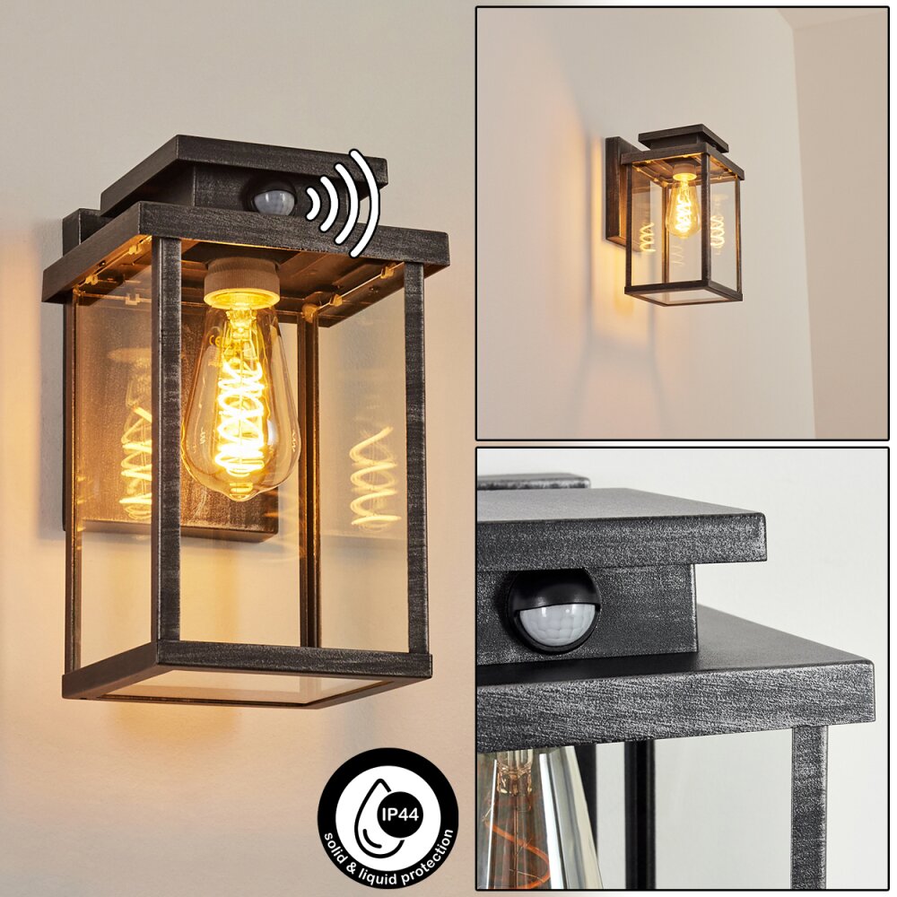 Tieva vägglampa utomhus Svart, Silver, 1-ljuskällor, Rörelsedetektor main product photo