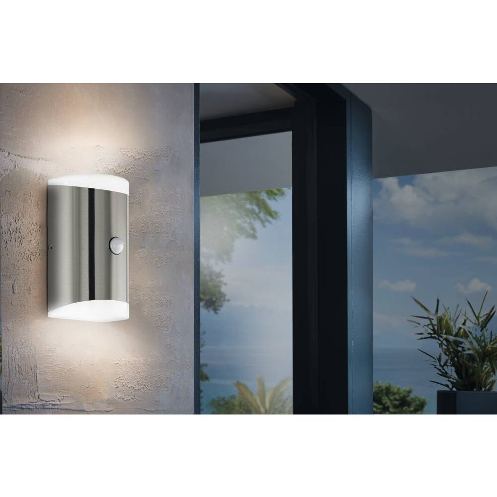 Eglo Lampor CARPINERA vägglampa utomhus LED Rostfritt stål, 2-ljuskällor, Rörelsedetektor main product photo