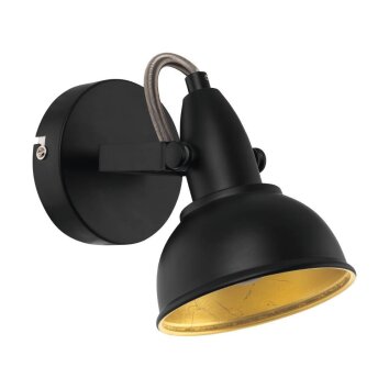 Eglo THORNTON Vägglampa, Väggspotlight Guld, Svart, 1-ljuskällor