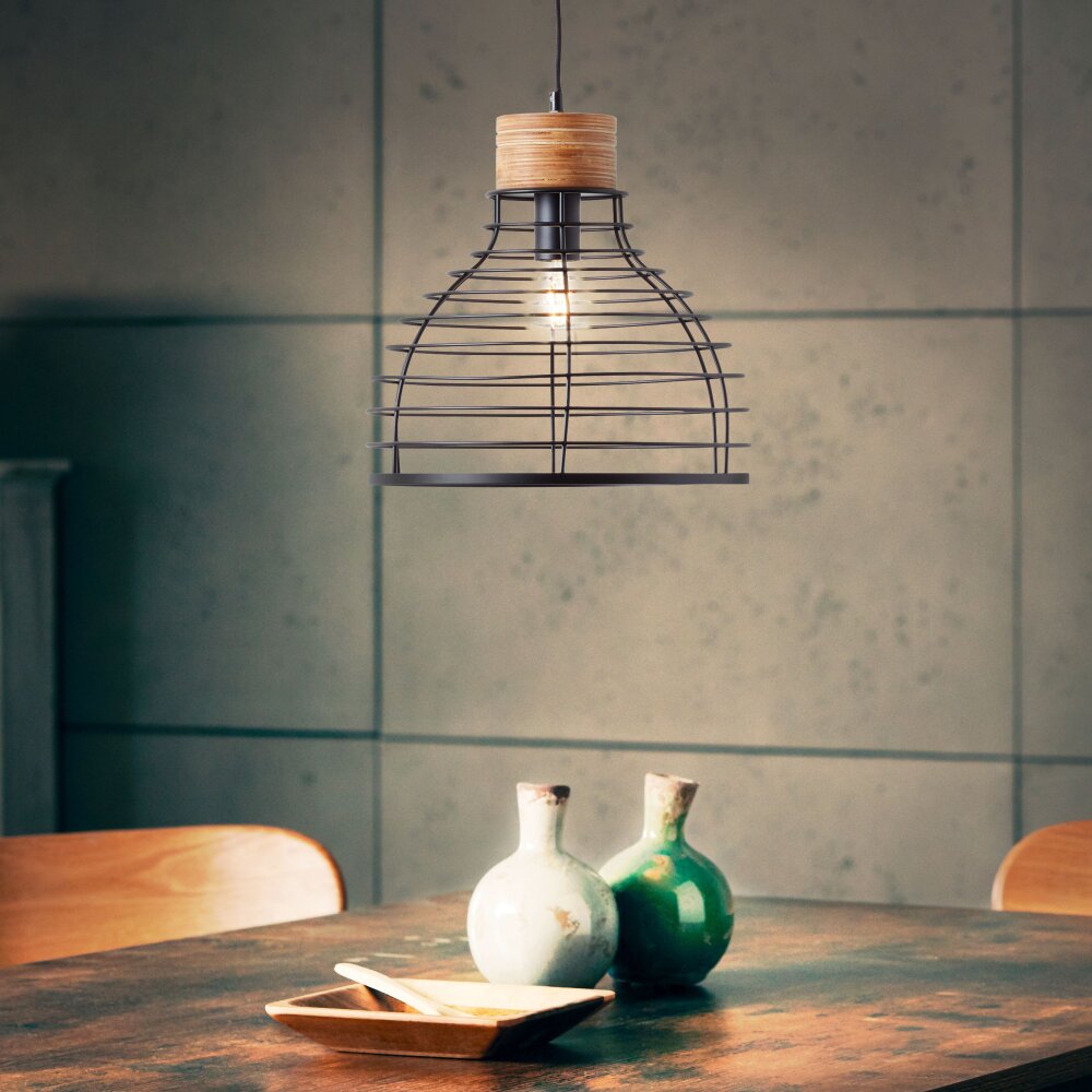 Brilliant Lampor Avia Pendelbelysning Trä ljus, Svart, 1-ljuskällor main product photo