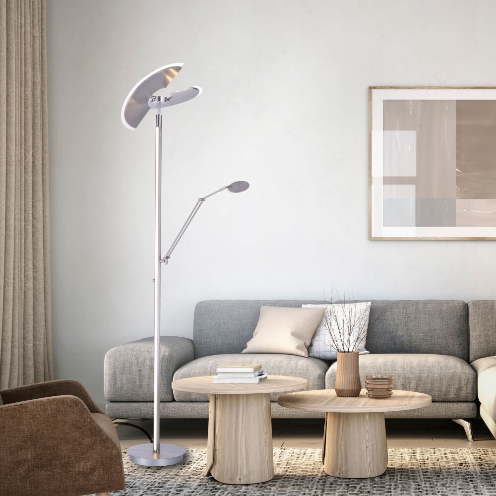 Paul Neuhaus Lampor PURE-MUTIL strålkastare, Golvlampa LED Stål borstat, 2-ljuskällor main product photo