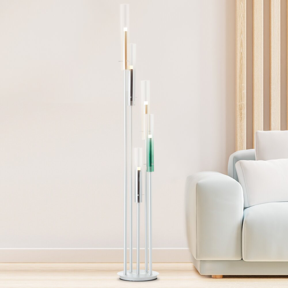 Brilliant Inez Golvlampa LED Silver, 5-ljuskällor main product photo