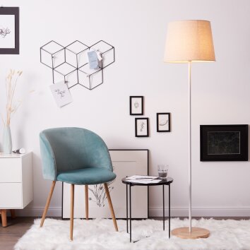 Brilliant Lunde Golvlampa Naturfärger, Vit, 1-ljuskällor