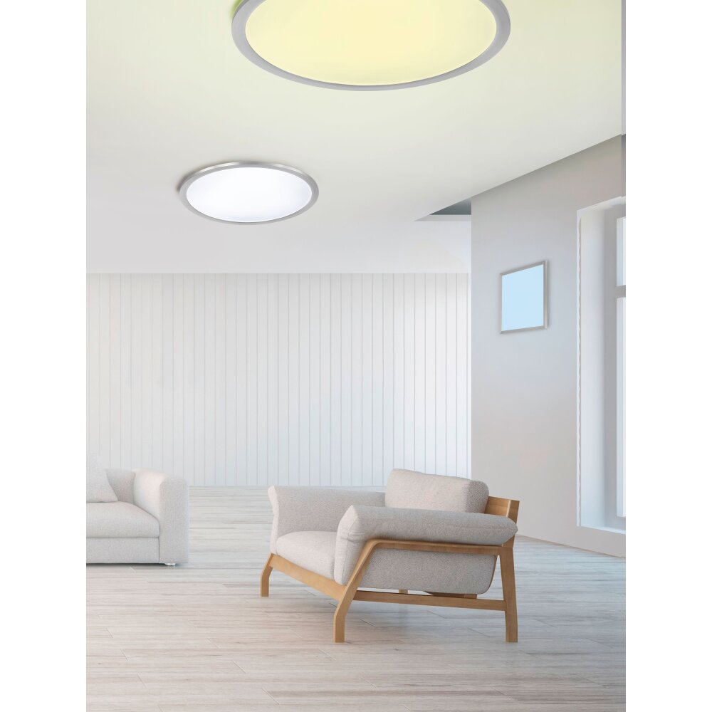 Trio Lampor GRIFFIN Taklampa LED Nickel matt, 1-ljuskällor, Fjärrkontroll, Färgväxlare main product photo
