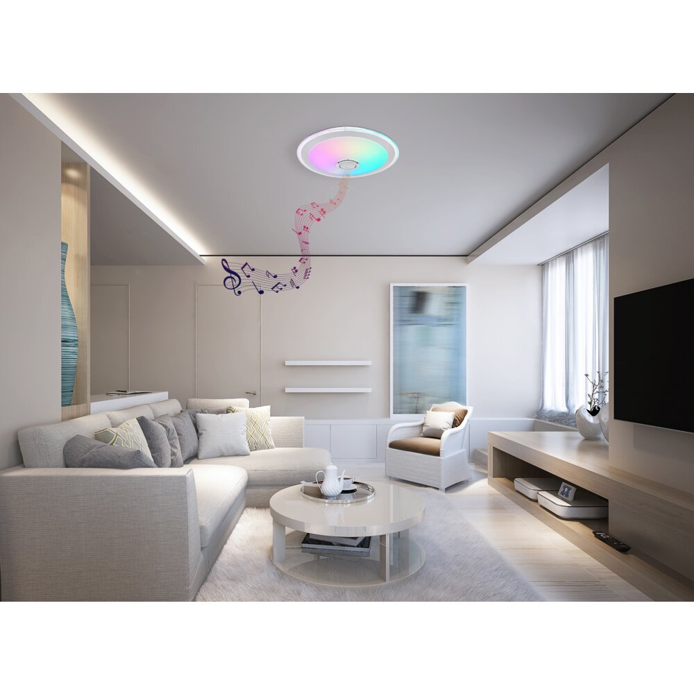 Globo DUNNY Taklampa LED Vit, 1-ljuskällor, Fjärrkontroll, Färgväxlare main product photo