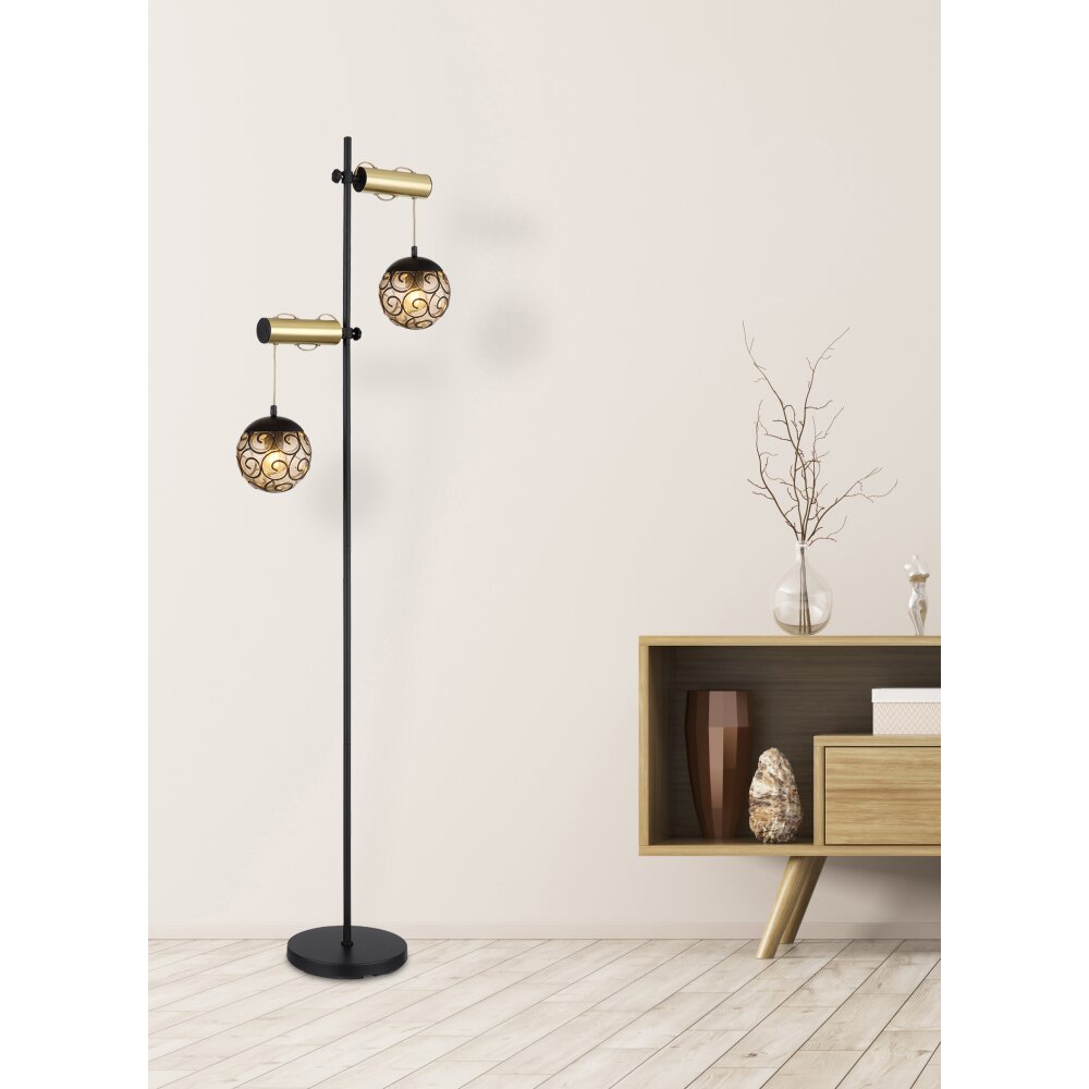 Globo FITZ Golvlampa Svart, 2-ljuskällor main product photo