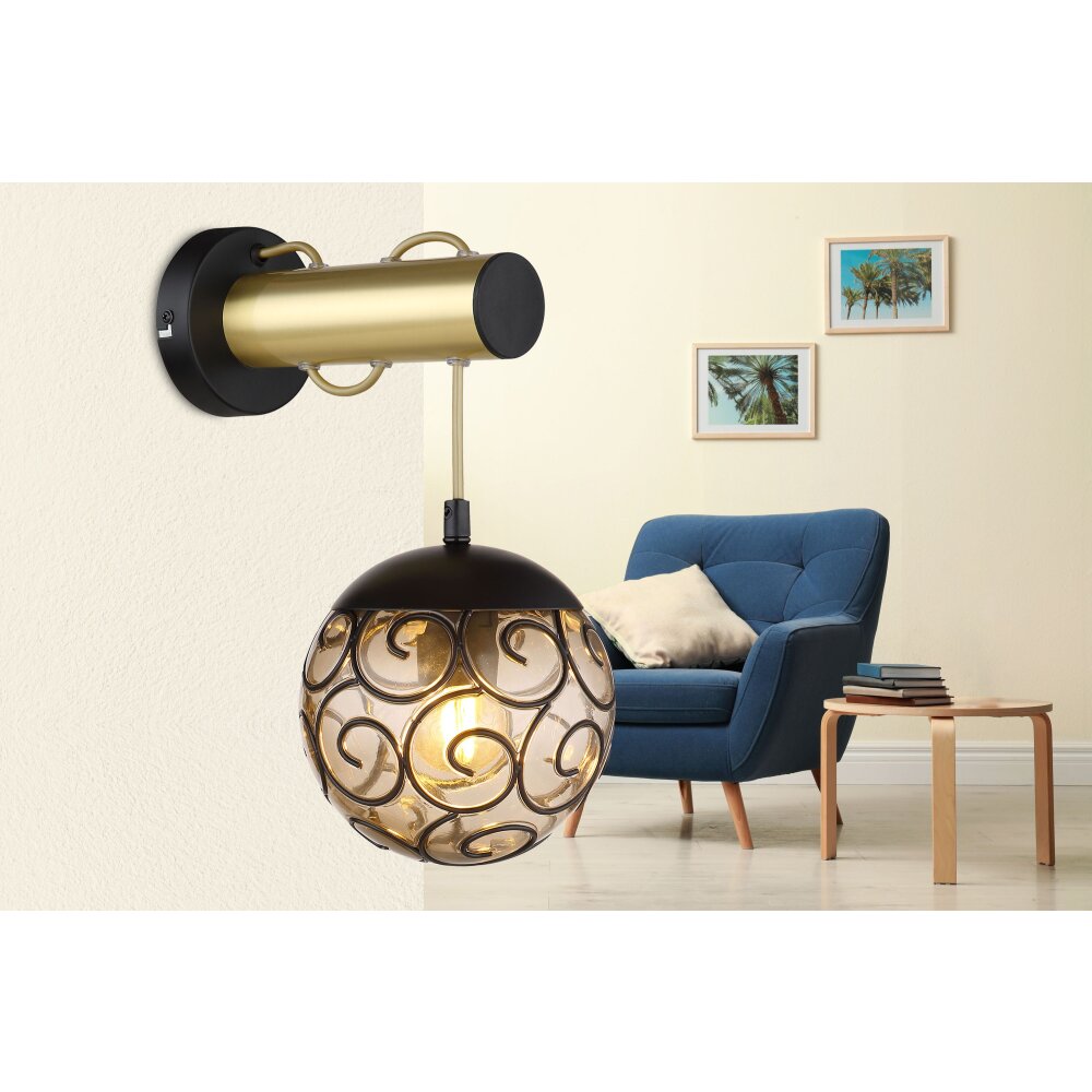 Globo FITZ Vägglampa Svart, 1-ljuskällor main product photo