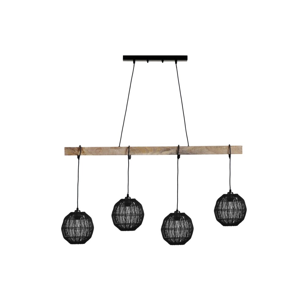 Globo HERMI Pendellampa Naturfärger, Svart, 4-ljuskällor main product photo