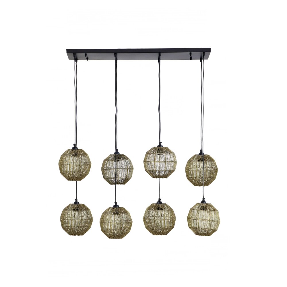 Globo HERMI Pendellampa Antikmässing, 8-ljuskällor main product photo