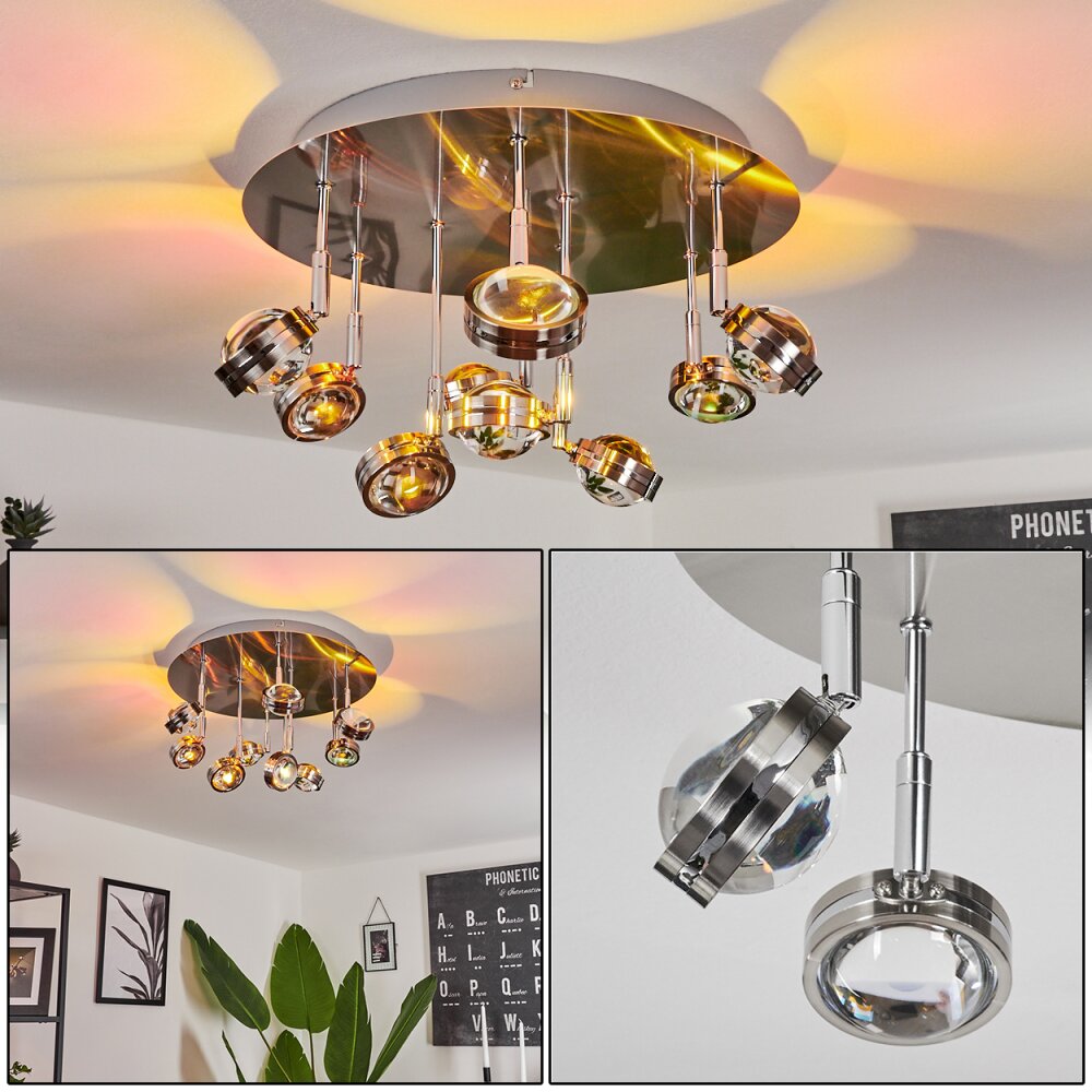Fernandaires Taklampa, Takstrålkastare LED Nickel matt, 18-ljuskällor main product photo