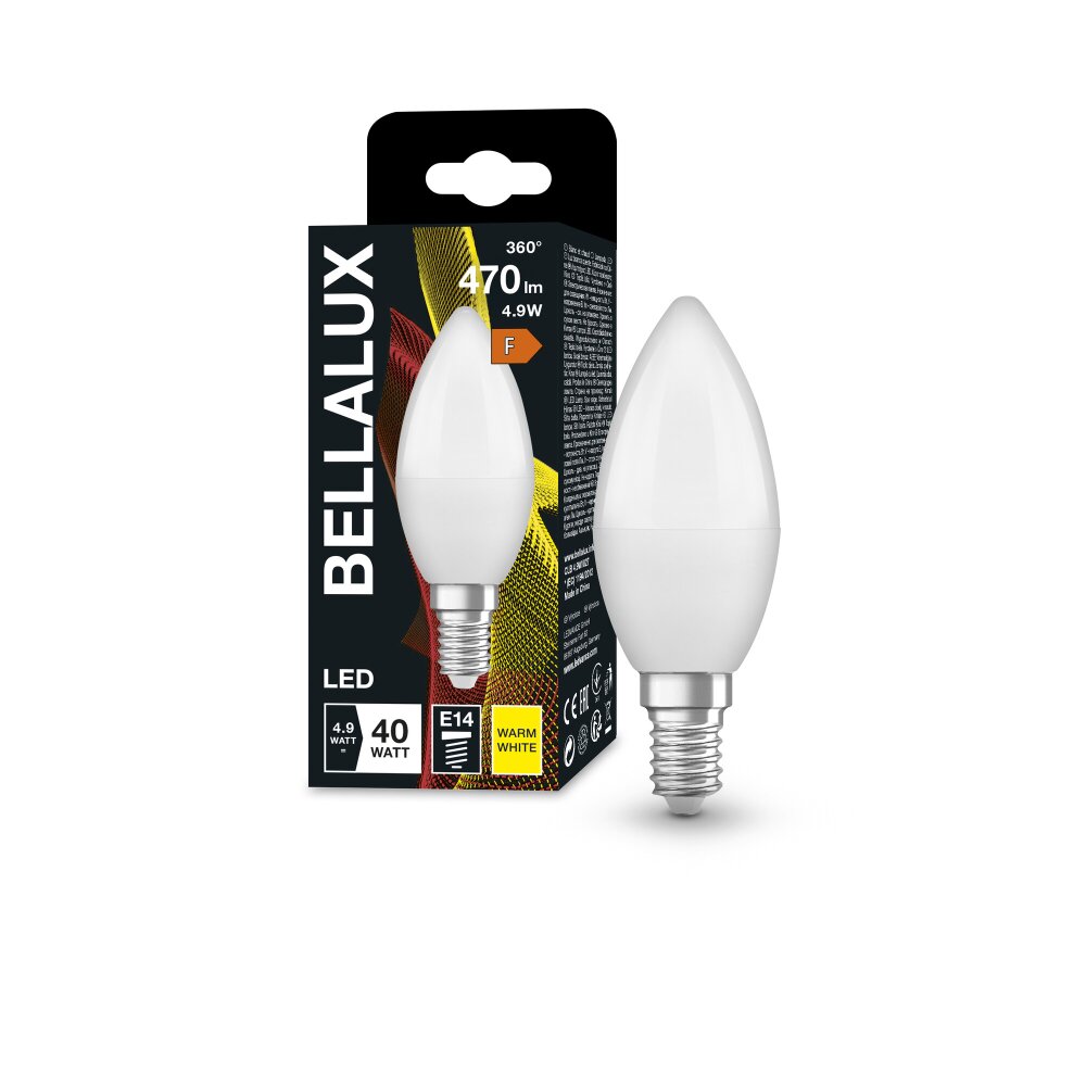 BELLALUX E14 LED 4.9 Watt varmvit 470 Lumen main product photo