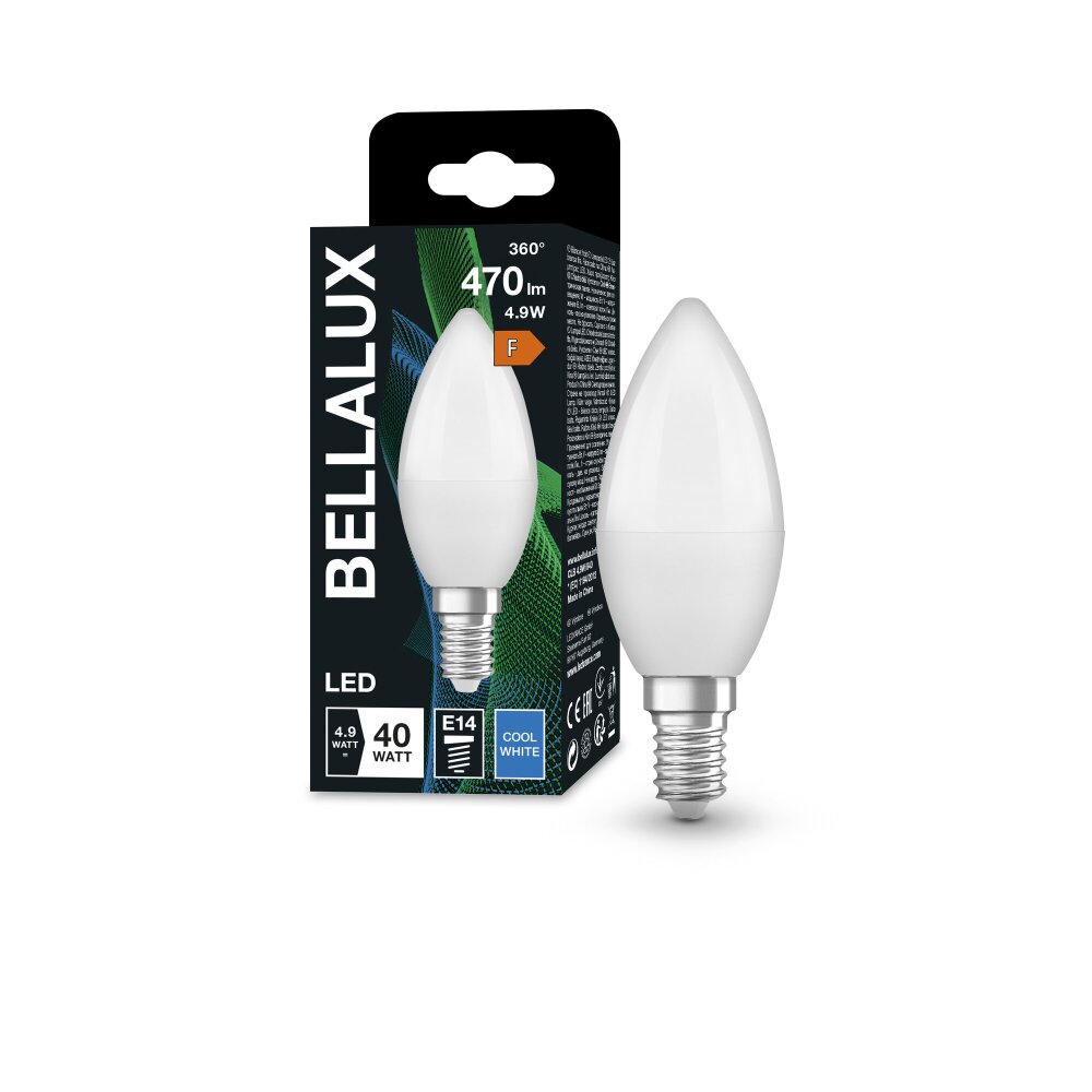 BELLALUX E14 LED 4.9 Watt neutralvit 470 Lumen main product photo