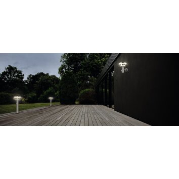 Ledvance ENDURA® vägglampa utomhus, Solcellslampa LED Färg i rostfritt stål, 1-ljuskällor, Rörelsedetektor