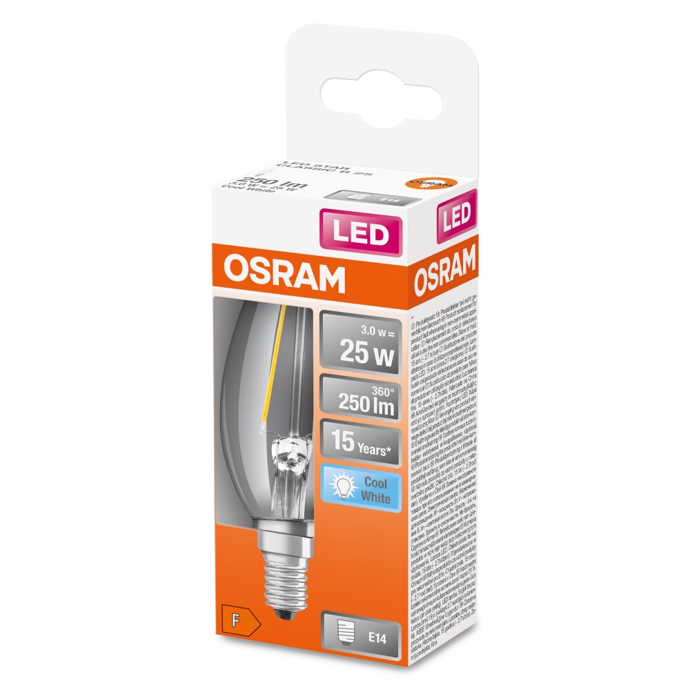 Osram E14 LED 2.5 Watt neutralvit 250 Lumen main product photo