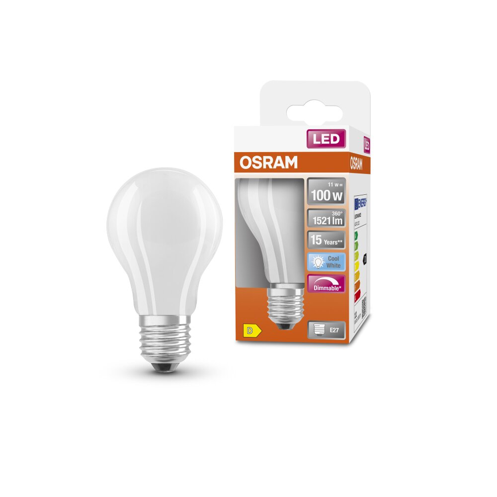 Osram E27 LED 11 Watt neutralvit dimbar 1521 Lumen main product photo