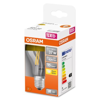 Osram E27 LED 4 Watt varmvit 420 Lumen Osram E27 LED 4 Watt varmvit 420 Lumen