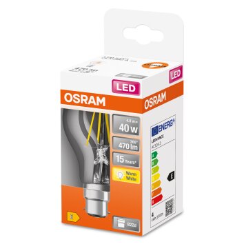 Osram B22d LED 4 Watt varmvit 470 Lumen