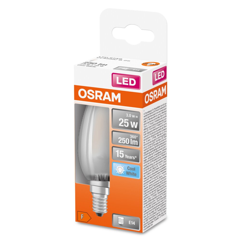 Osram E14 LED 2.5 Watt neutralvit 250 Lumen main product photo