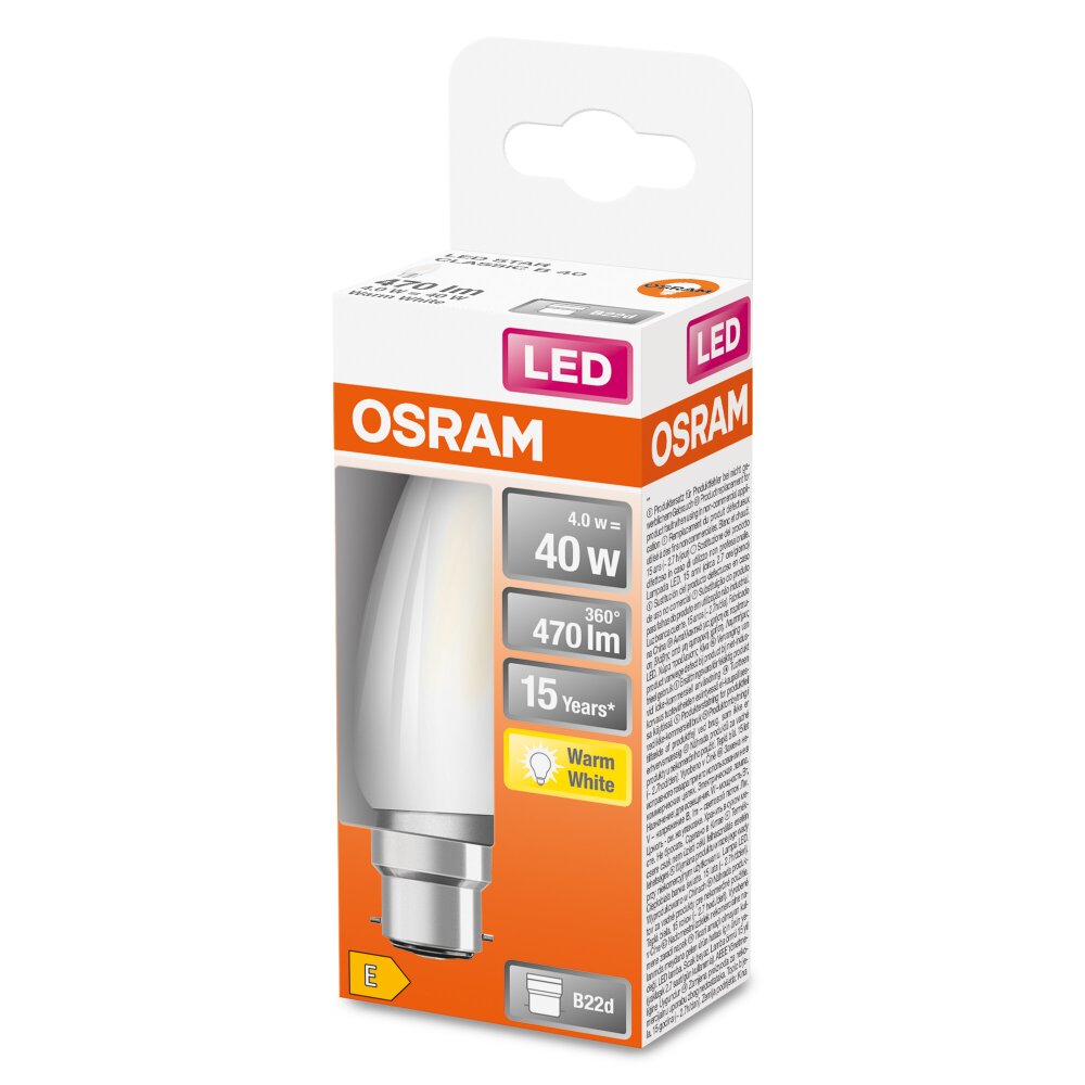 Osram B22d LED 4 Watt varmvit 470 Lumen main product photo