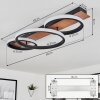Canhestros Taklampa LED Brun, träoptik, Svart, 1-ljuskällor