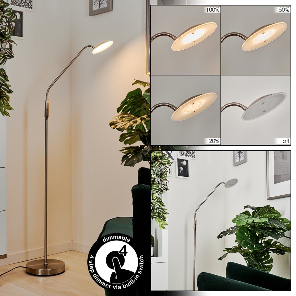 Chirep Golvlampa, Läslampa LED Nickel matt, 1-ljuskällor main product photo