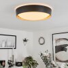 Louea Taklampa, Panel LED Brun, träoptik, Svart, 1-ljuskällor