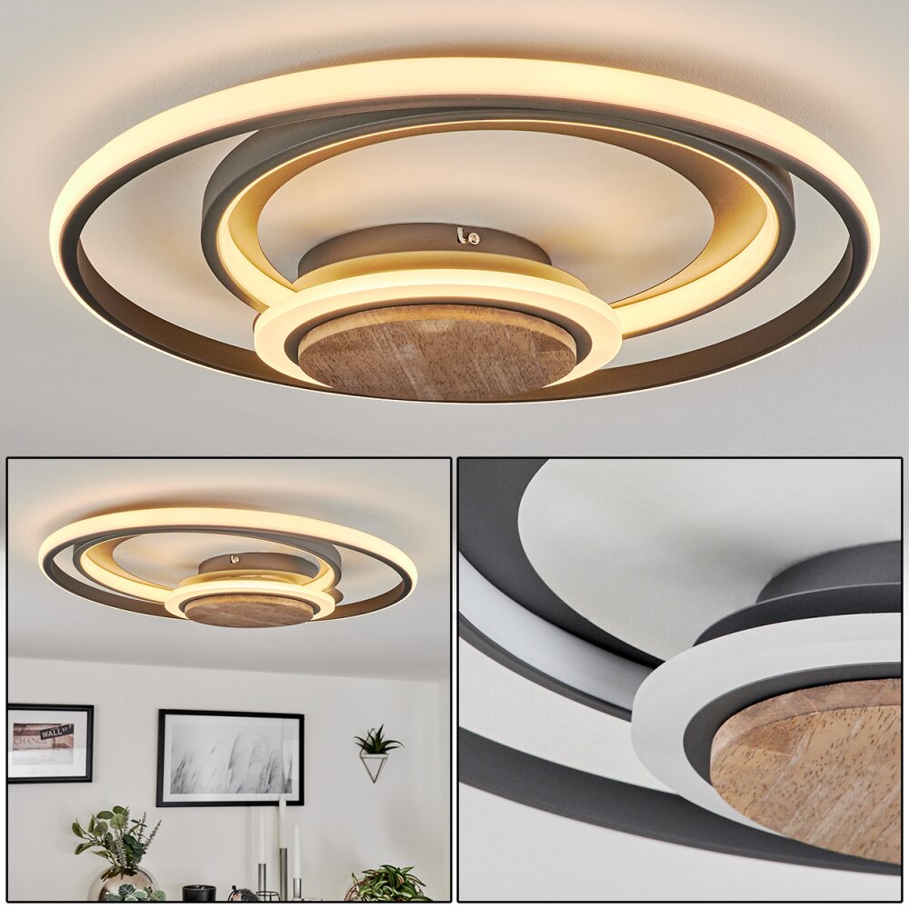 Kassambene Taklampa LED Antracit, Naturfärger, 1-ljuskällor main product photo