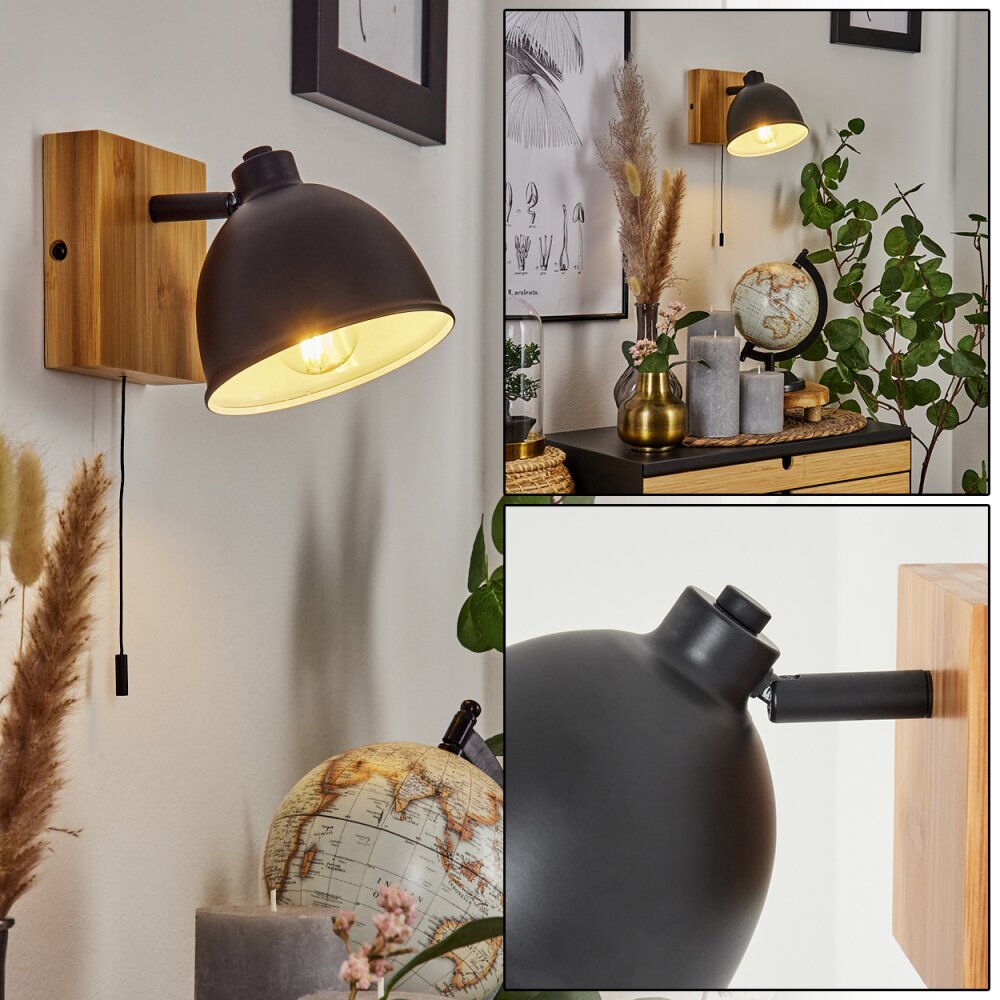 Pring Vägglampa, Väggspotlight Naturfärger, Svart, 1-ljuskällor main product photo
