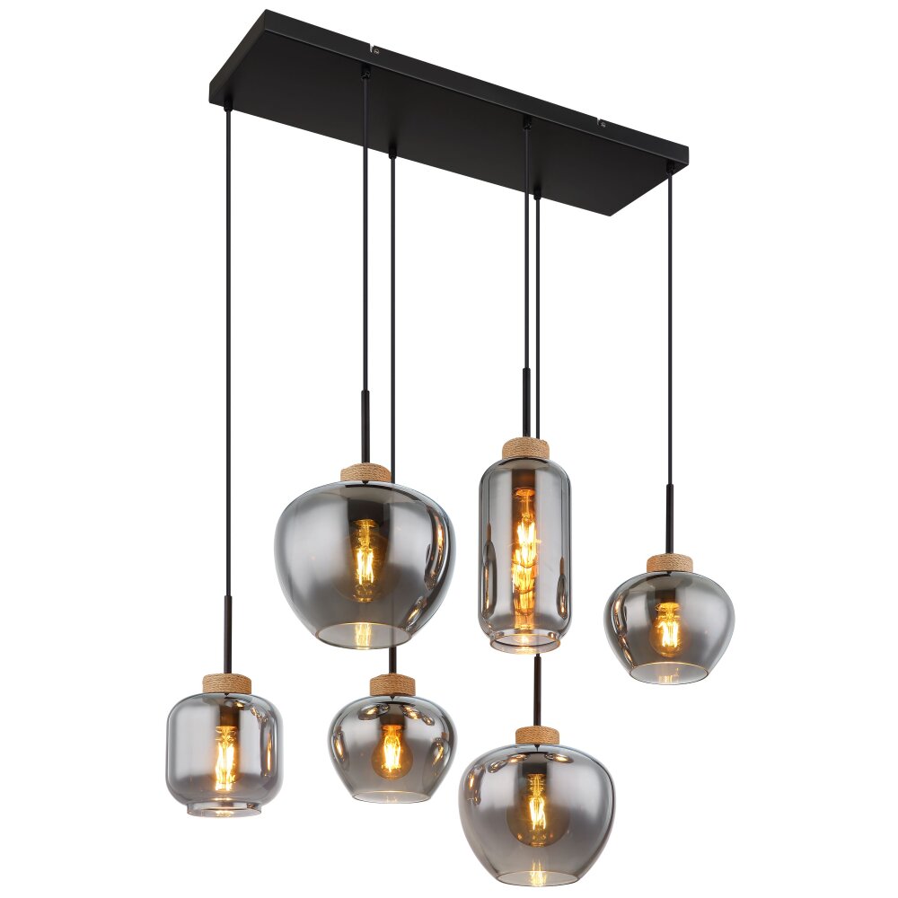Globo MATT Pendellampa Svart, 6-ljuskällor main product photo