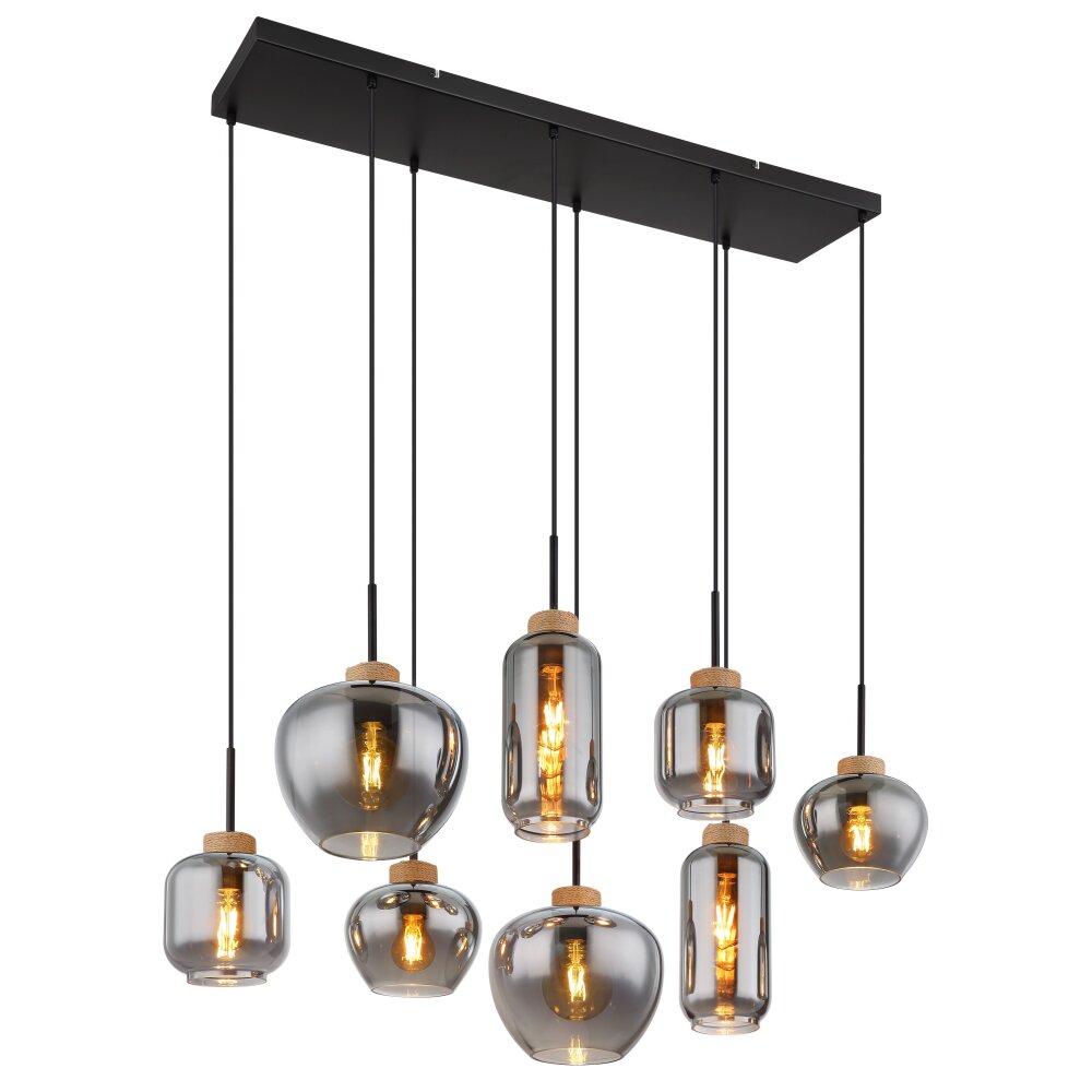 Globo MATT Pendellampa Svart, 8-ljuskällor main product photo