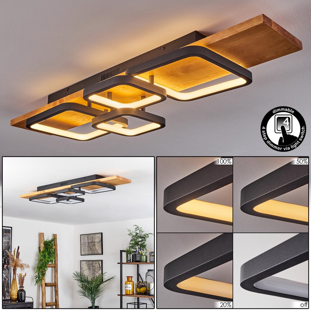 Pompu Taklampa LED Naturfärger, Svart, 1-ljuskällor main product photo