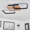 Tiutiella Taklampa LED Brun, träoptik, Svart, 1-ljuskällor