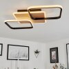 Tiutiella Taklampa LED Brun, träoptik, Svart, 1-ljuskällor