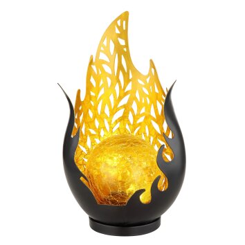 Globo SOLAR dekorativ belysning, Solcellslampa LED Guld, Svart, 1-ljuskällor